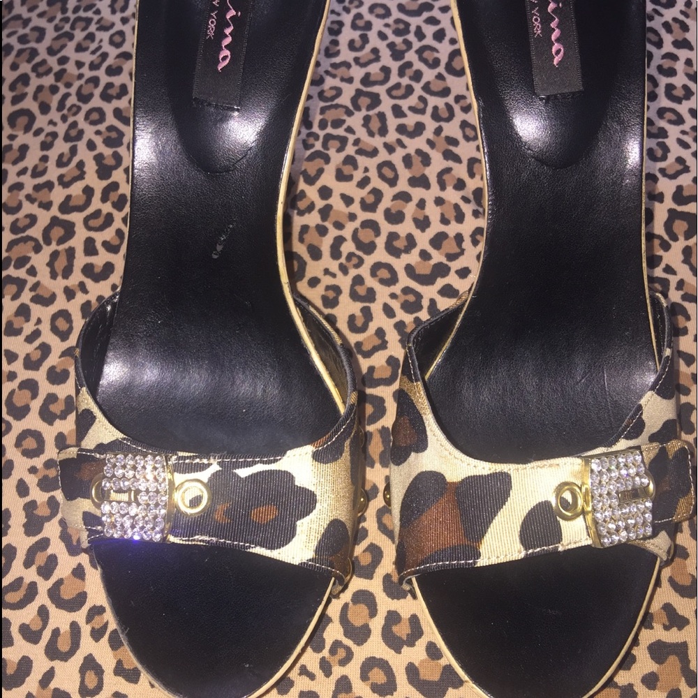 Nina slip on high heeled sandals